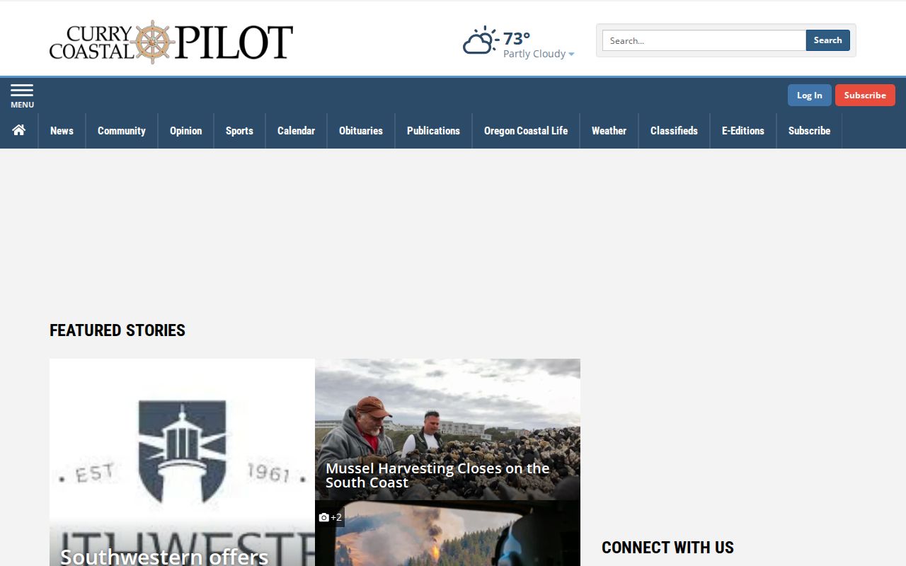 Curry Coastal Pilot local newspaper page for police blotter coverage